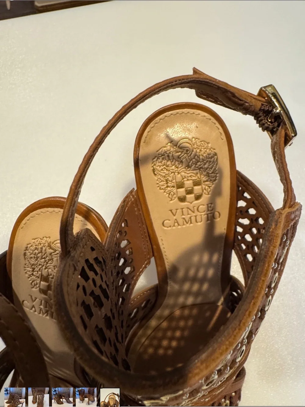 Leather Studded Sandal- Vince Camuto leather Mallena studded heel